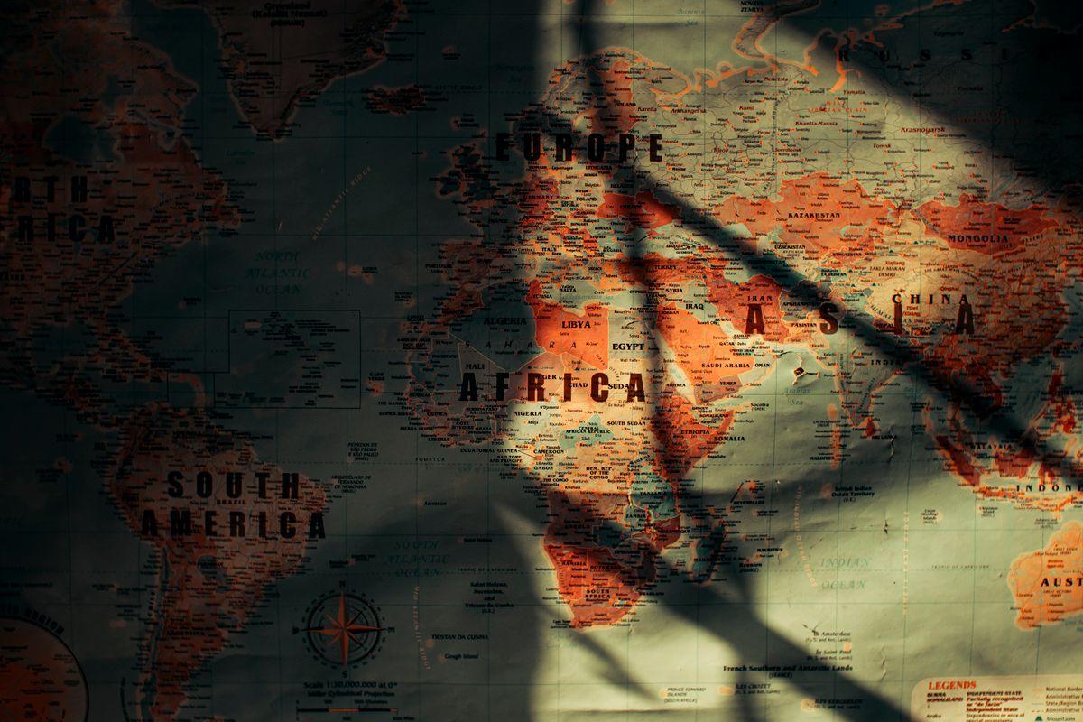 Map representing multi-location business presence