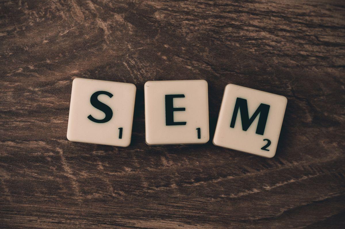 Letters spelling SEM, representing paid search marketing