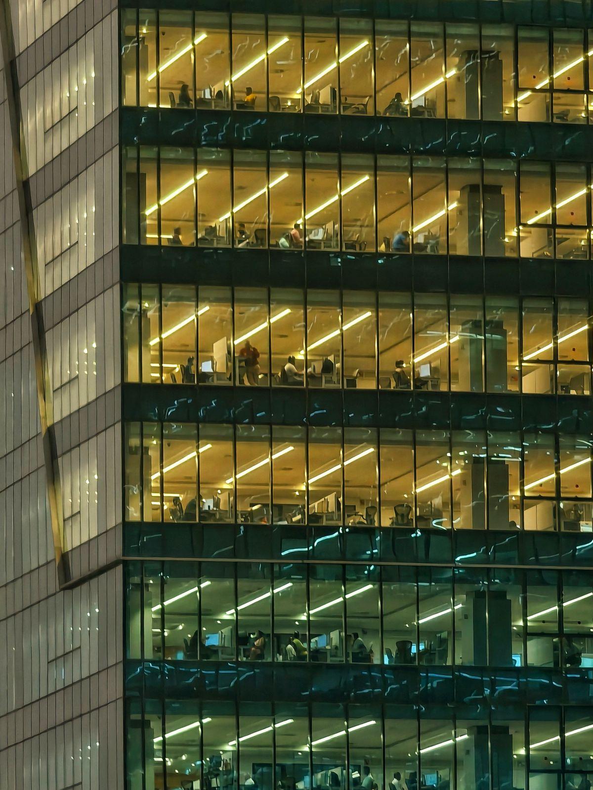 Modern Indian office building representing India's business hub