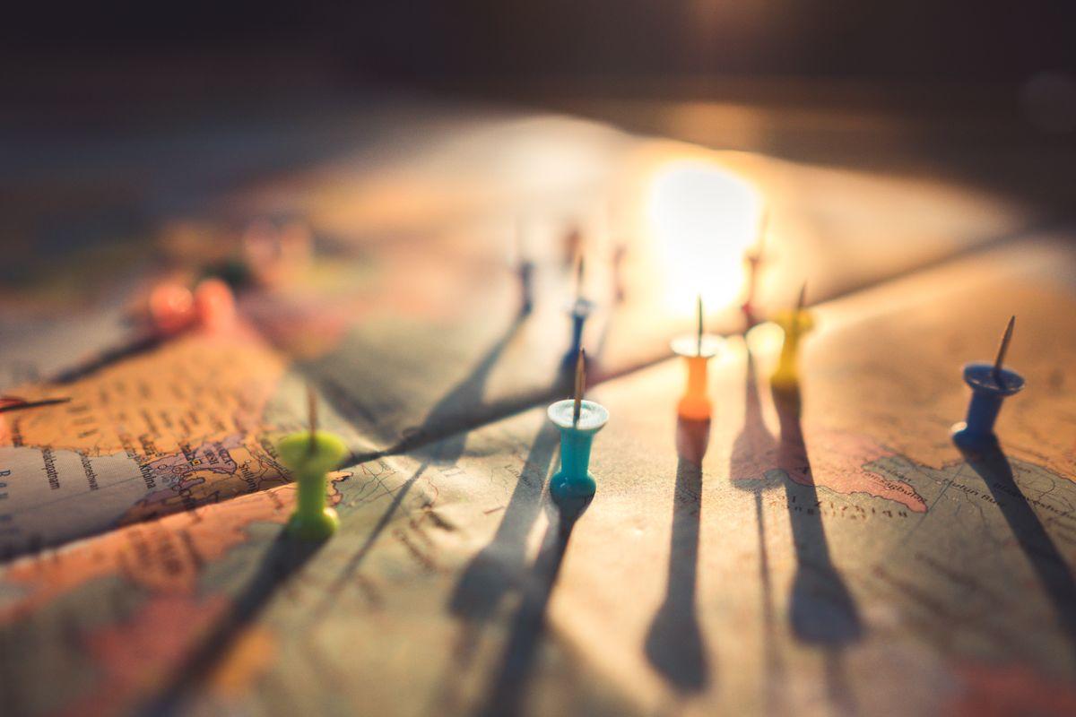 Map pins marking thesecureworks's global client locations